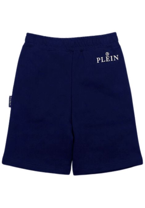 Blue cotton Bermuda shorts for children Philipp Plein | BBE044BLU